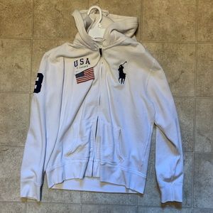 White USA Polo hoodie